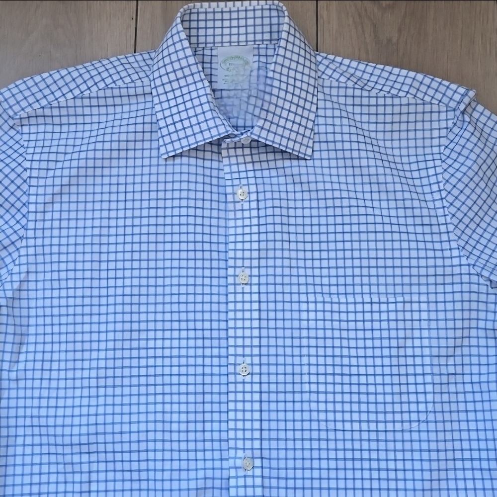 Brooks Brothers Milano Fit Check Dress Shirt Sz 15.5  35